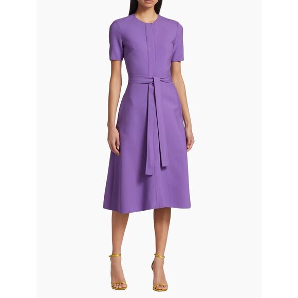 NWT Oscar de la Renta Virgin Wool Midi Dress Purple Size 8 $2590 - Picture 1 of 14